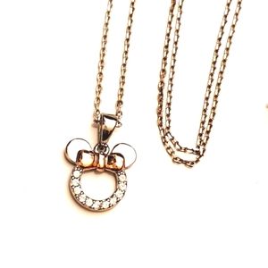 NWOT SWAROVSKI Mickey Mouse Silvertone Swarovski Necklace
